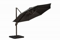 Grey 3.5m Over Hanging Cantilever Parasol With LEDs