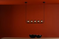 Cradle 5 Light Bar Pendant Matt Black With Smoked Glass