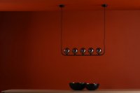 Cradle 5 Light Bar Pendant Matt Black With Smoked Glass