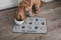 Pet Rebellion Dinner Mate Large Absorbent Food Mat 40 x 60cm - Country Walk Grey