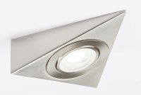 Knightsbridge 230V LED Triangular Under Cabinet Light - Brushed Chrome 4000K (TRIBCCW)