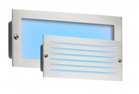 Knightsbridge 230V IP54 5W Blue LED Recessed Brick Light - Brushed Steel Fascia - (BLED5SB)