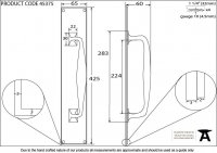 Polished Chrome 425mm Art Deco Pull Handle on Backplate