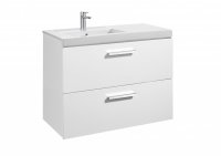 Roca Prisma Gloss White 900mm Basin & Unit with 2 Drawers - Left Hand