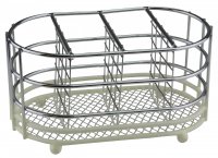 Apollo Housewares Chrome Dip Cutlery Caddy Cream