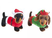 Christmas Dachshund Sausage Dog Plush Soft Toy 30cm - 2 Designs Gosh!