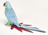 Soft Toy Bird, Green Parrot by Hansa (37cm) 3324