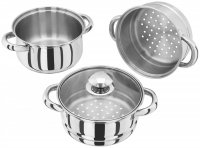 Judge Essentials 3 Tier Glass Lid Steamer Set 16cm