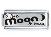 Moon & Back Superlink etched Italian Charm
