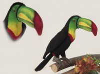 Soft Toy Bird, Toucan by Hansa (11cmH) 6418