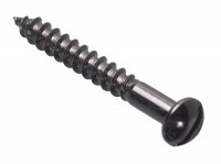 ForgeFix Wood Screw Slotted Round Head ST Black Japanned 1.1/2in x 10 Forge (Pack of 8)