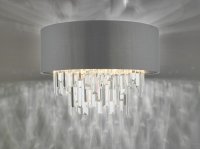 Halle 4 Light Flush Grey Shade Crystal