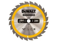 DeWalt Portable Construction Circular Saw Blade 184 x 16mm x 24T