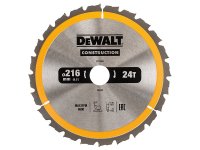 DeWalt Stationary Construction Circular Saw Blade 216 x 30mm x 24T ATB/Neg
