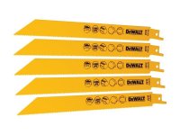 DeWalt Bi-Metal Reciprocating Blade for Metal 203mm x 14 TPI (Pack 5)