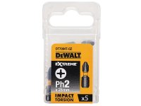 DeWalt Impact Torsion Bits PH2 x 25mm (Pack 5)