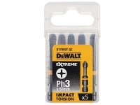 DeWalt Impact Torsion Bits PH3 50mm (Pack 5)