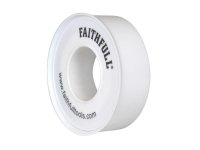 Faithfull P.T.F.E Tape 12mm x 12m White (Pack 10)