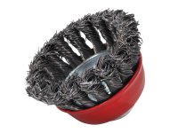 Faithfull Wire Cup Brush Twist Knot 65mm M14x2 0.50mm Steel Wire