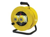 Faithfull Open Drum Cable Reel 110V 16A 2-Socket 25m (2.5mm Cable)