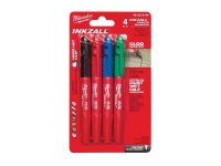 Milwaukee INKZALL? Fine Tip Marker Assorted Colours (Pack 4)