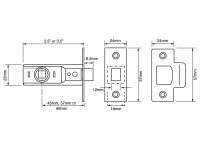 UNION Y2600 Tubular Latch Essentials Zinc Plated 79mm 3in