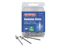 Faithfull Aluminium Rivets 4.8 x 14mm Long Pre-Pack of 50