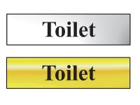 Scan Polished Chrome Effect Sign 200 x 50mm - Toilet