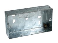 Axiom Electrical Metal Twin Socket Box 25mm (Pack of 5)