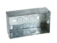 Axiom Electrical Metal Twin Socket Box 35mm (Pack of 5)