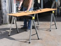 Stanley Tools Folding Metal Leg Sawhorses (Twin Pack)