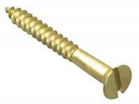 ForgeFix Wood Screw Slotted CSK Brass 1.1/2in x 8 Forge (Pack of 10)