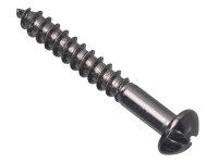 ForgeFix Wood Screw Slotted Round Head ST Black Japanned 1.1/4in x 8 Forge (Pack of 12)