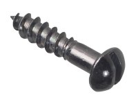 ForgeFix Wood Screw Slotted Round Head ST Black Japanned 3/4in x 8 Forge (Pack of 25)