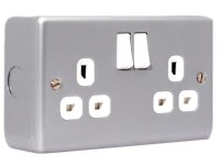 Masterplug Metal Clad Switched Socket 2-Gang 13A