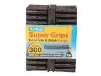 Plasplugs BP 539 Solid Wall Super Grips? Fixings Brown (Pack of 300)