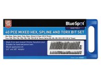 BlueSpot Tools Mixed Hex Spline & TORX Bit Set 40 Piece