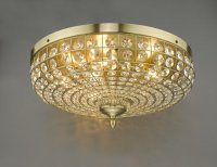 Asmara 5 Light Flush Antique Brass Crystal