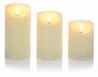 Premier Decorations FlickaBright Candles (Set of 3) - Cream