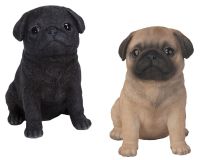 Pug Puppy Dog - Lifelike Ornament Gift - Indoor or Outdoor - Pet Pals - 2 Colours