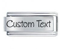Superlink Custom Made ETCHED Italian Charm - Any Name or Phrase