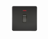 Knightsbridge Screwless 20A 1G DP Switch with Neon - Matt Black (SF8341NMBB)