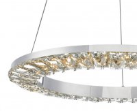 Dar Altamura Pendant Polished Chrome and Crystal LED