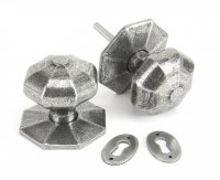 Pewter Large Octagonal Mortice/Rim Knob Set