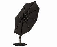 Grey 3.5m Over Hanging Cantilever Parasol With LEDs
