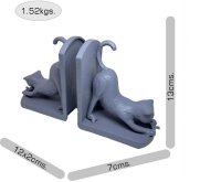 CAT Elur Iron Book Ends 13cm Grey Shimmer