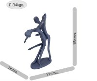 DANCING COUPLE IN HOLD Elur Iron Figurine 15cm Grey Shimmer