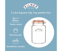 Kilner Clip Top Square Jar - 3 Litre