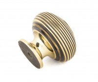 Aged Brass Beehive Cabinet Knob 40mm