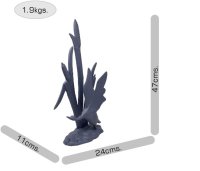 BIRD IN REEDS Elur Iron Ornament 47cm Grey Shimmer